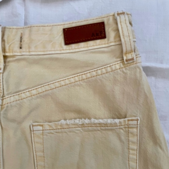 Abercrombie & Fitch Pale Yellow Jean Mini Skirt - Picture 7 of 8